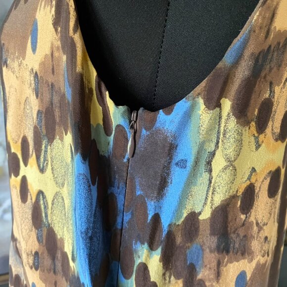 Halogen Silk V-Neck Shift Dress, Multi M - Picture 5 of 9